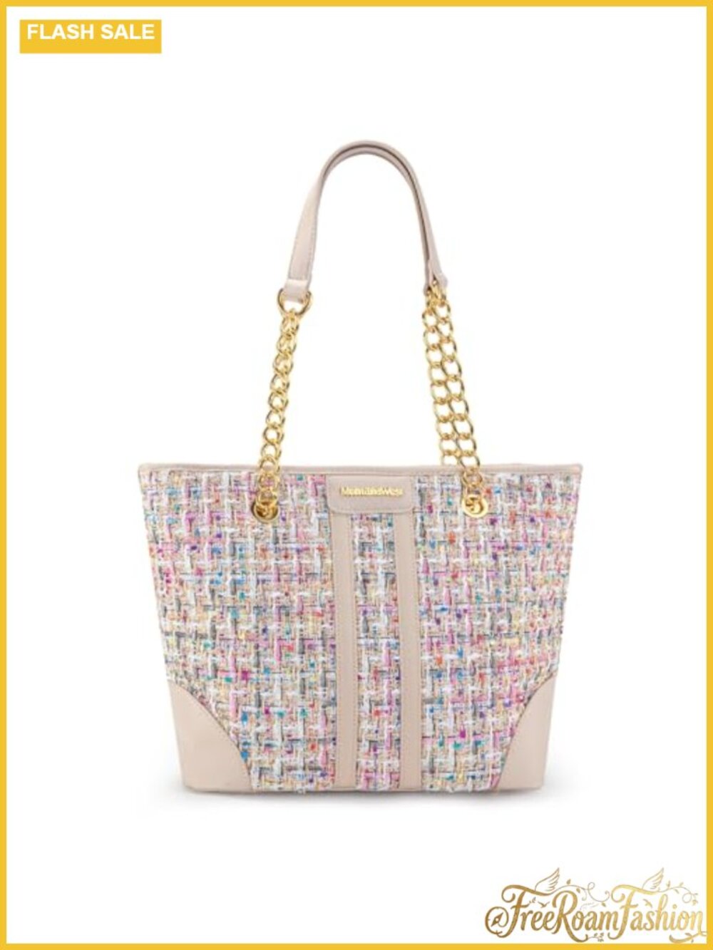 Quilted Chain Tote Bag Satchel Shoulder Purse Fits 13" Laptop